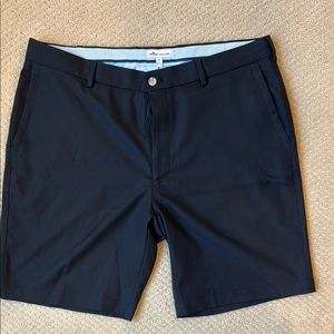 Peter Millar Black Flat Front Shorts
